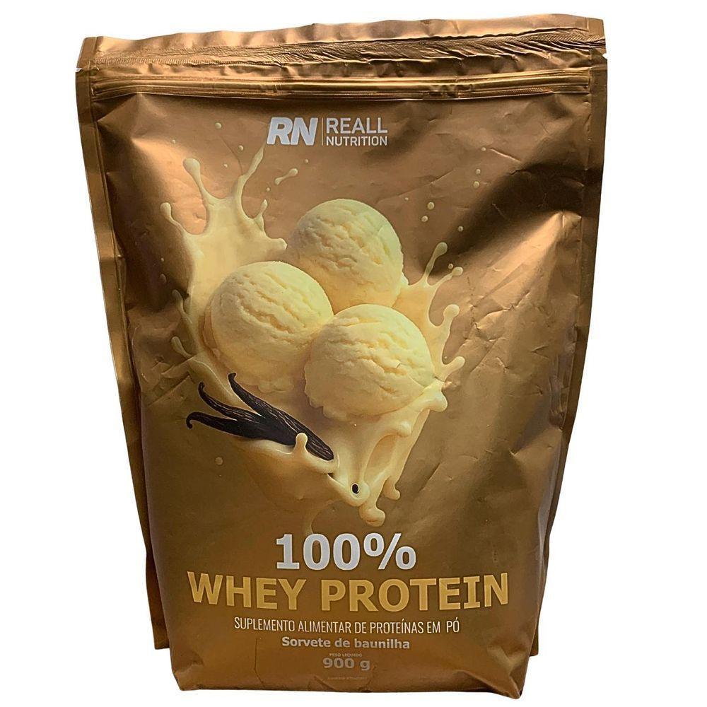 Kit 2 Whey Protein Concentrado 100% Reall Nutrition 900g Sabor Sorvete Baunilha - 2