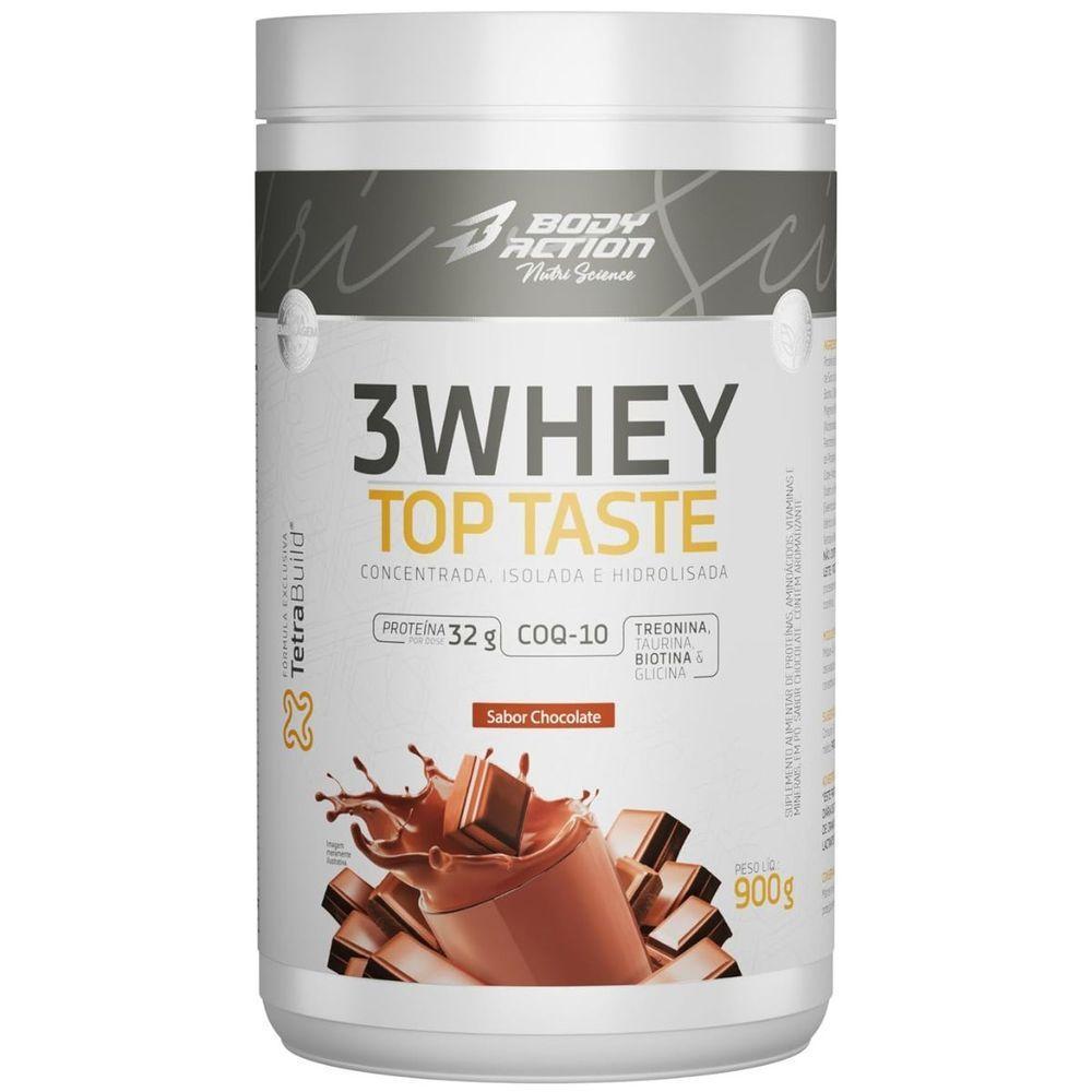 Kit 2 3whey Top Taste 900g Concentrado Isolado Hidrolisada Sabor Chocolate - 2
