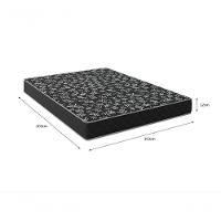 Cama Box King 193 Tecido Sintetico Branco Com Colchão Espuma D20 - Tampo Preto 12cm - 3