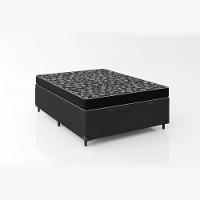 Cama Box Baú Casal 138 Sintético Preto Com Colchão De Espuma D20 - Tampo Preto 12cm - 3