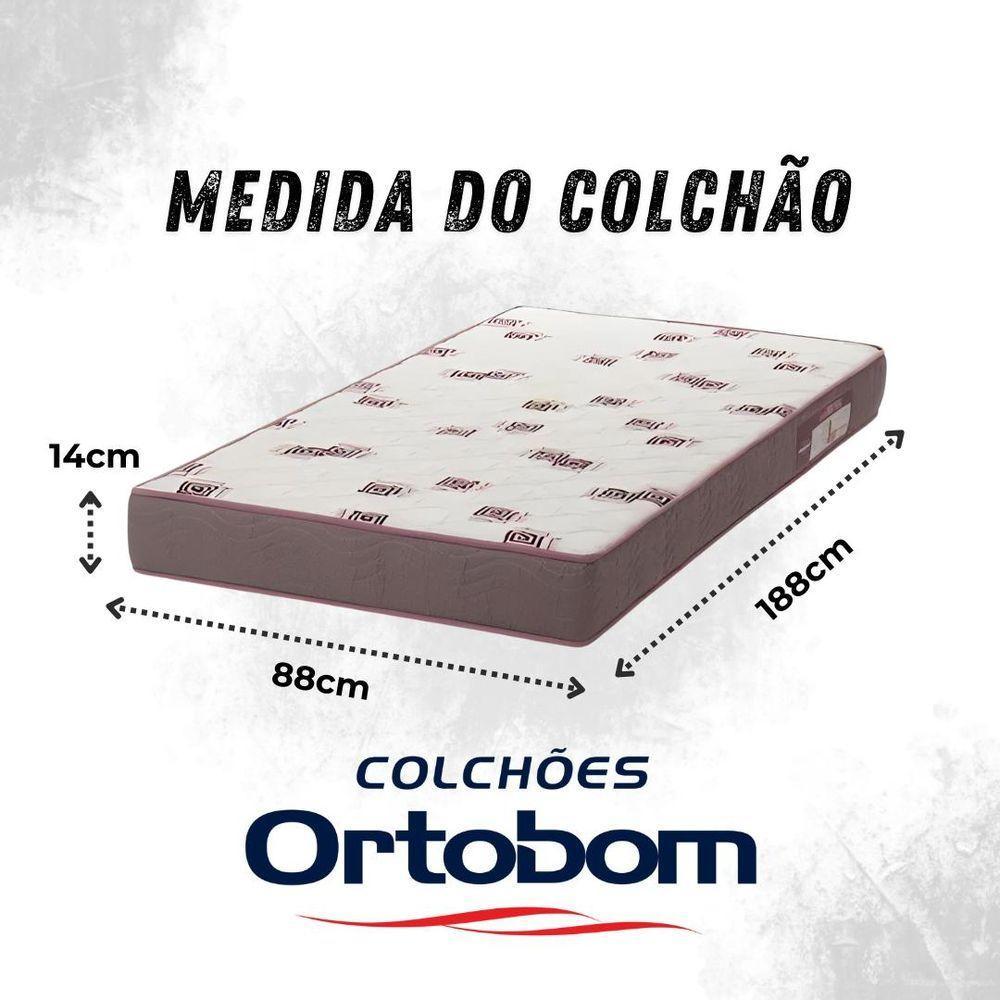 Bicama 3 Gavetas Esmeralda Cor Avelã + 2 Colchões Ortobom D28 - 4