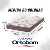 Bicama 3 Gavetas Esmeralda Cor Avelã + 2 Colchões Ortobom D28