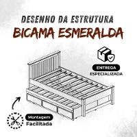 Bicama 3 Gavetas Esmeralda Cor Avelã + 2 Colchões Ortobom D28 - 8