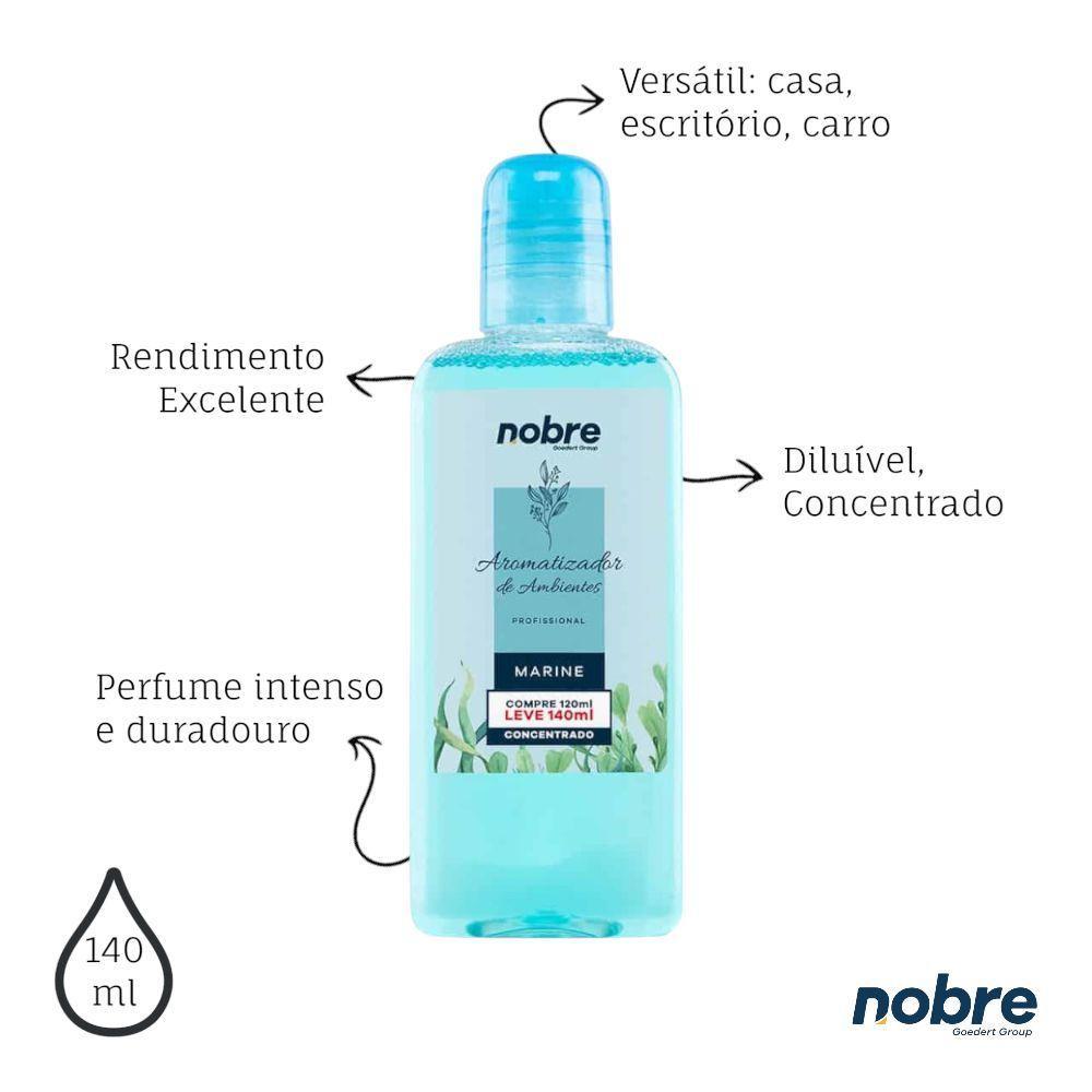 Kit 3 Aromatizantes De Ambiente 140ml Nobre - Marine Concentrado, Perfume Duradouro - 3
