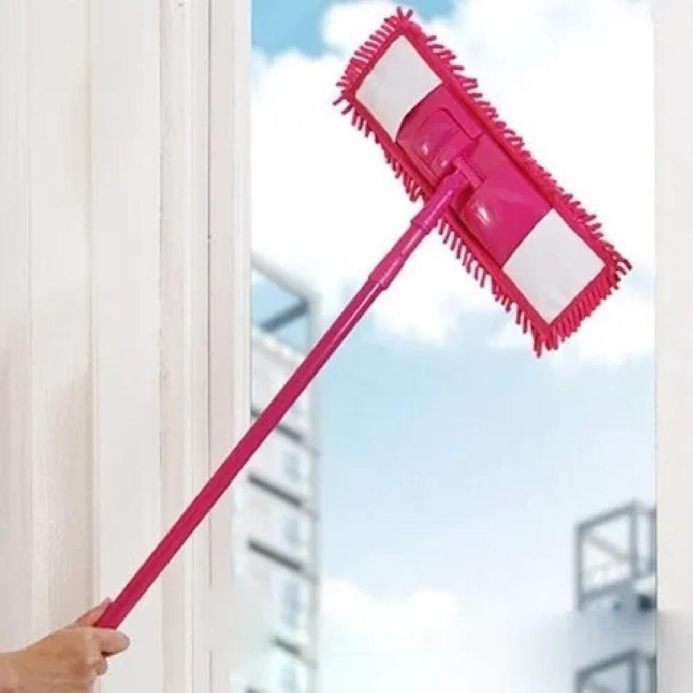 Rodo Esfregao Mop Vassoura Absorvente Microfibra Tira Po Lava Limpa Varre Pisos Vidros Limpeza Cabo Retratil - 3