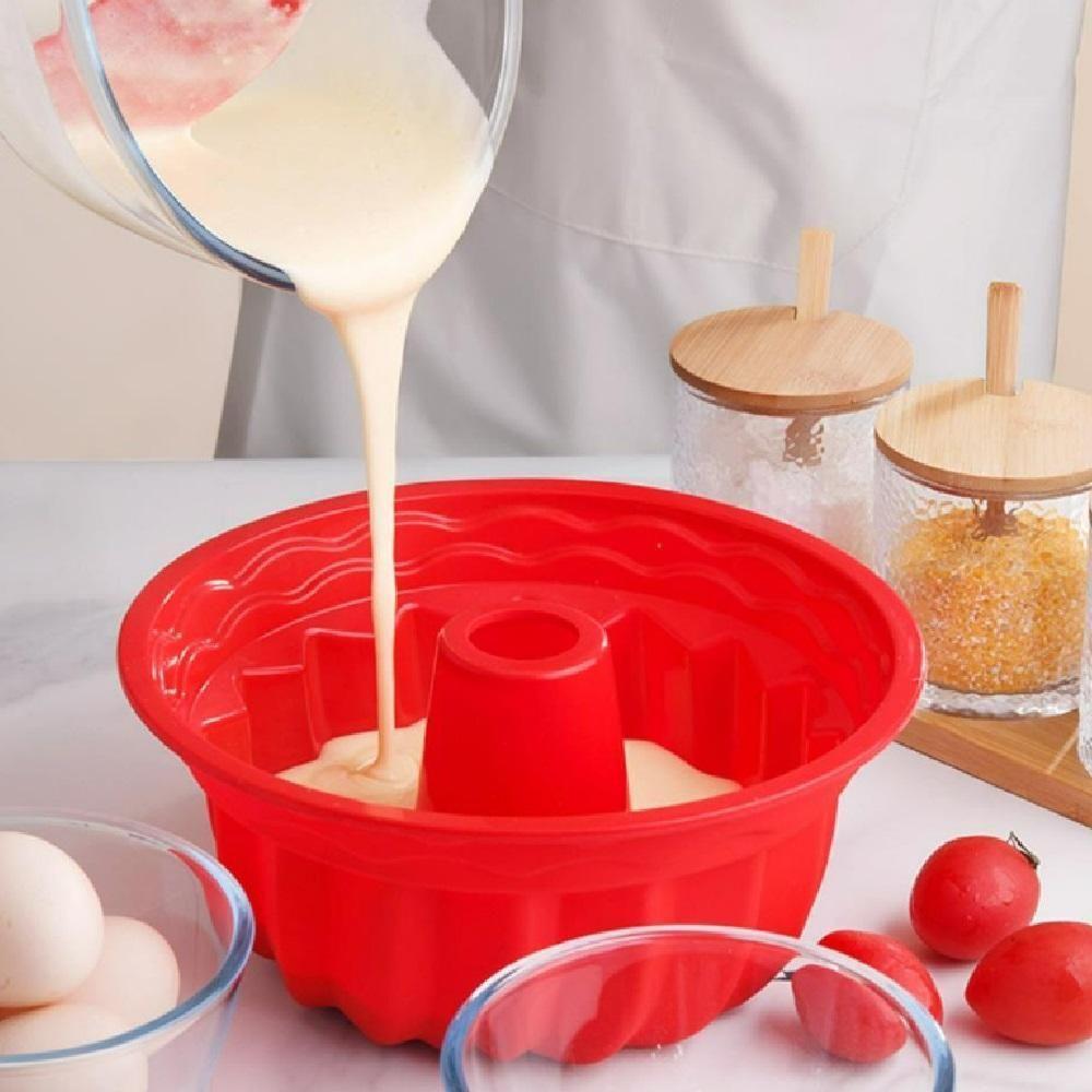 Forma Silicone Bolo Pudim Torta Assadeira Air Fryer Vazada Redonda Reutilizavel Antiaderente Confeitaria - 4