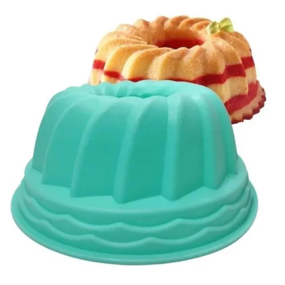 Forma Silicone Bolo Pudim Torta Assadeira Air Fryer Vazada Redonda Reutilizavel Antiaderente Confeitaria - 6