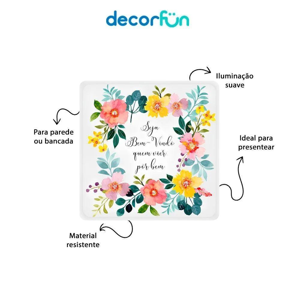 Enfeite De Porta Iluminado Quadrado Seja Bem-vindo Bivolt - 4