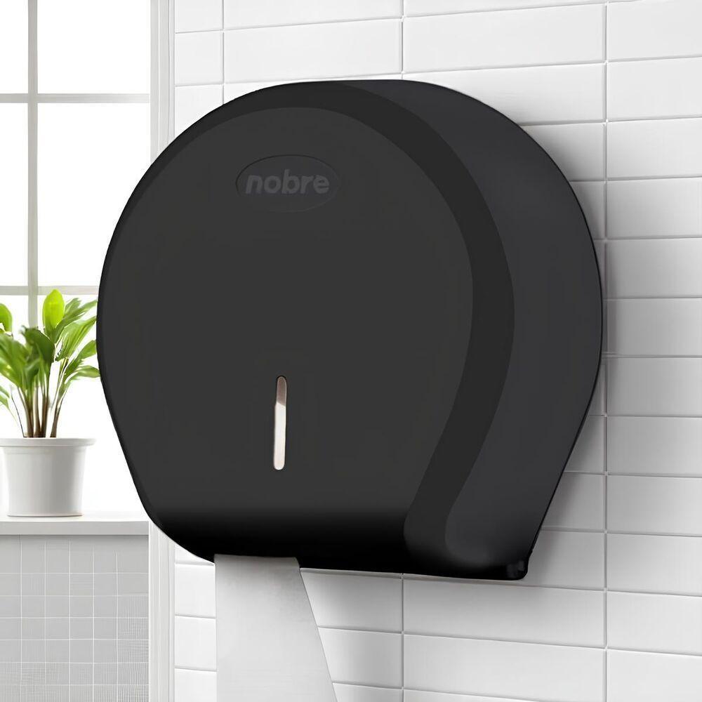 Dispenser Elegante Para Papel Higiênico Rolão 300-500m - Preto, Ideal Para Banheiros Públicos - 2