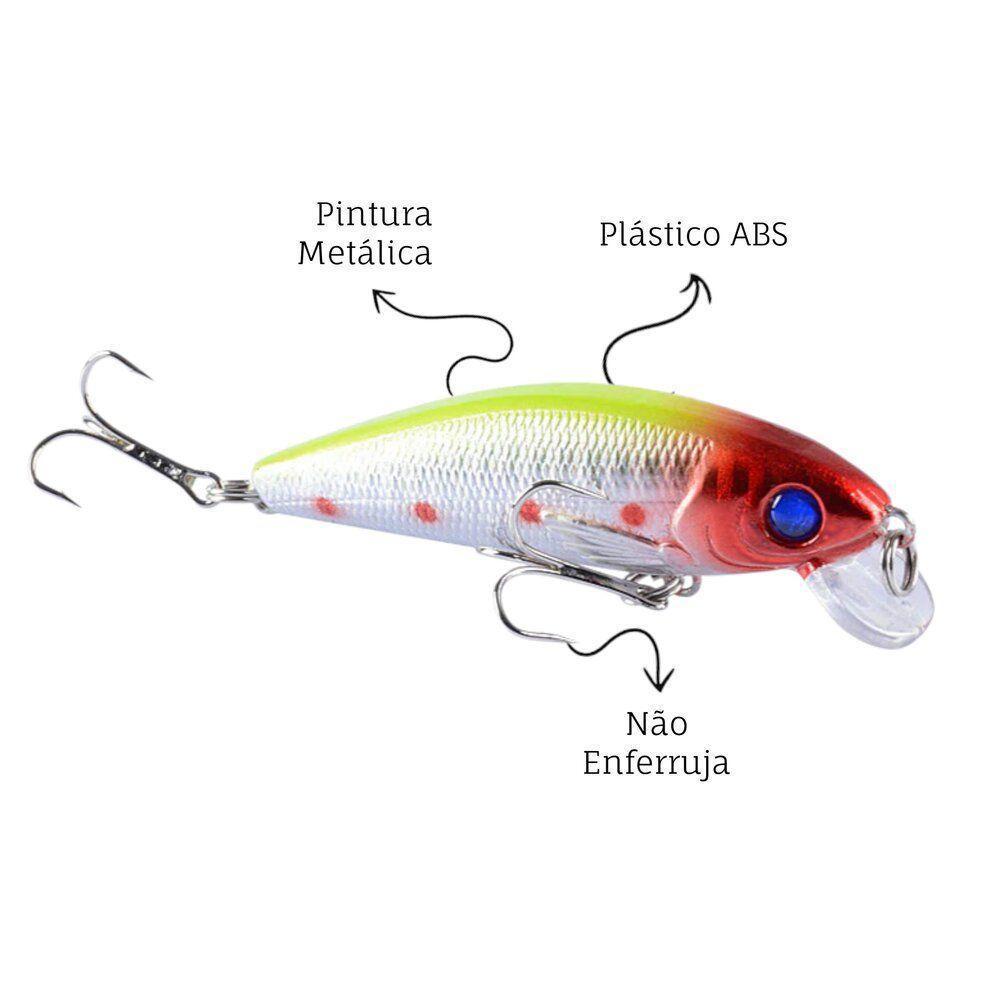 Isca De Pesca Plástico Abs Formato Peixe Imita Presa Resistente Branca - 3