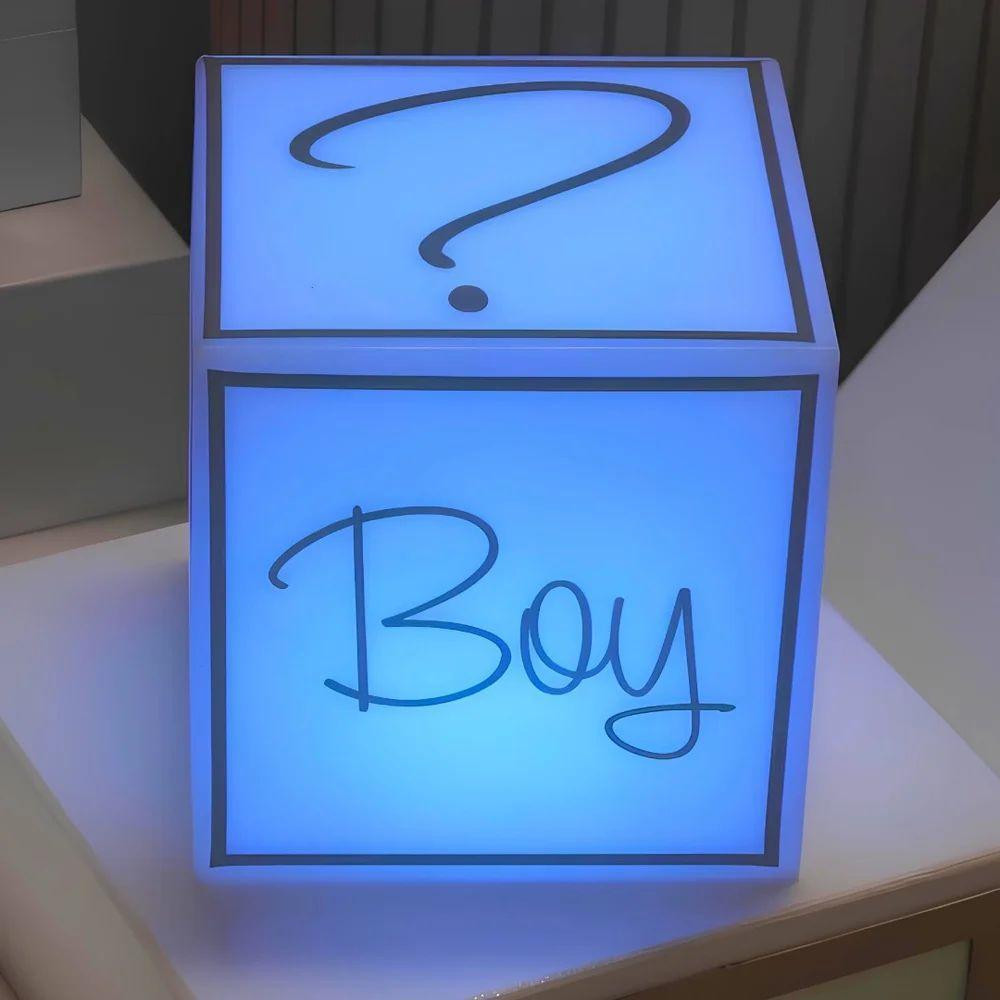 Cubo Iluminado Para Chá Revelação Com Fio - Boy Or Girl? - 5