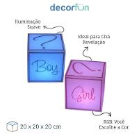 Cubo Iluminado Para Chá Revelação Com Fio - Boy Or Girl? - 6