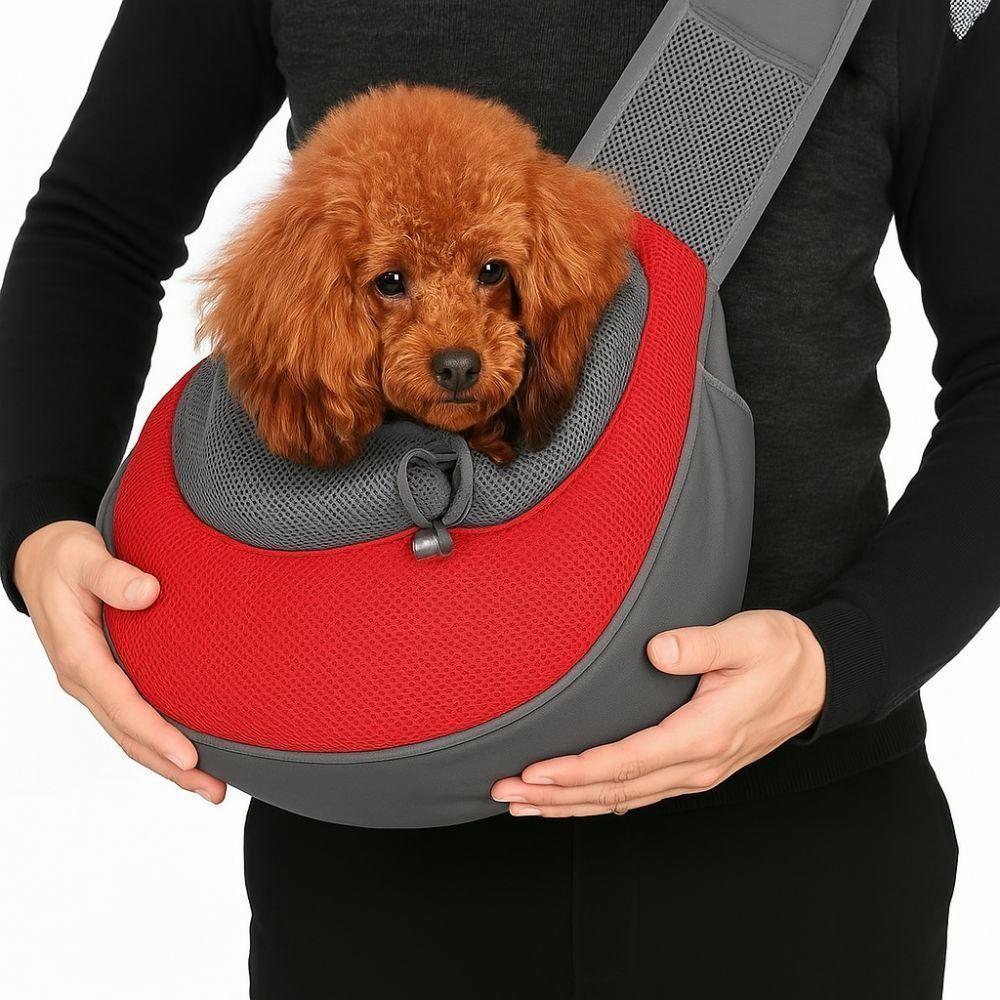 Bolsa Transporte Cachorro Gato Mala De Ombro Passeio Canguru Pet Com Bolsos Viagem Ombro Porta Celular Tiracolo Transver - 1