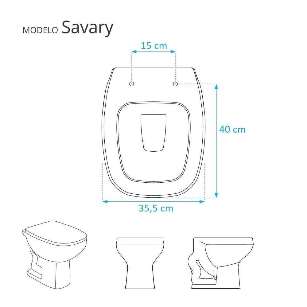 Assento Sanitario Decorado Borboleta Savary Para Vaso Eternit - 3