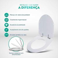 Assento Sanitário Poliester Soft Close Gunna Preto P/eternit - 5