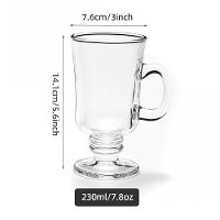 Kit 6 Caneca Cappuccino Royal Xicara De Vidro Taca Alta Cafe Chocolate Dolce Gusto Coffe 230ml Bar Restaurante - 8