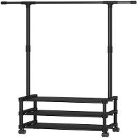 Arara Roupa 3 Prateleiras Sapateira Organizador Varal Guarda Roupa Cabideiro Loja Quarto Luxo - 2