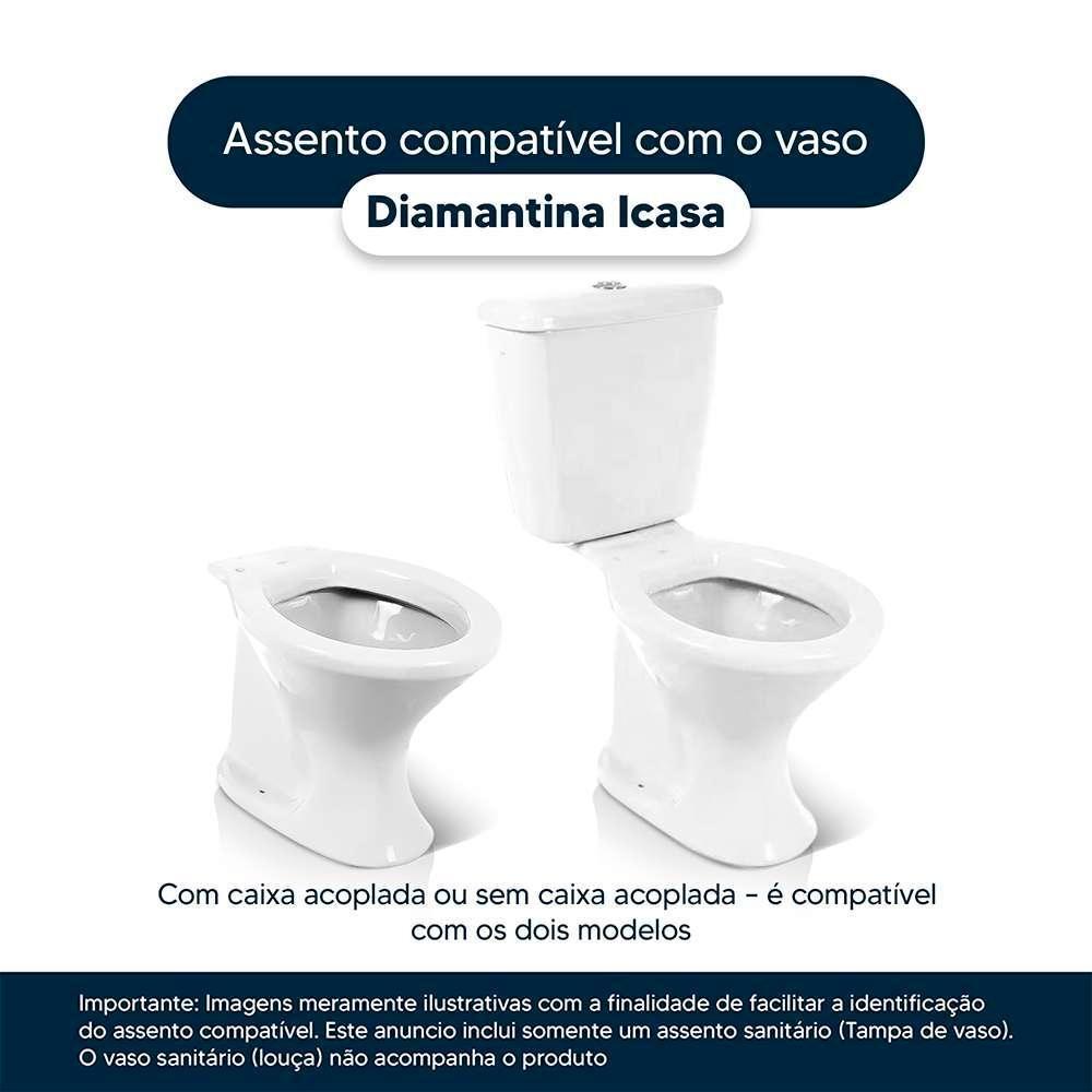 Assento Sanitario Poliester Decorado Borboletas Magenta Diamantina Para Bacia Icasa 6lpf - 5