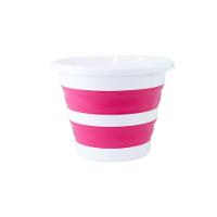 Balde Dobrável 12l - Elegância E Praticidade Para Sua Casa Em Branco E Rosa - 2
