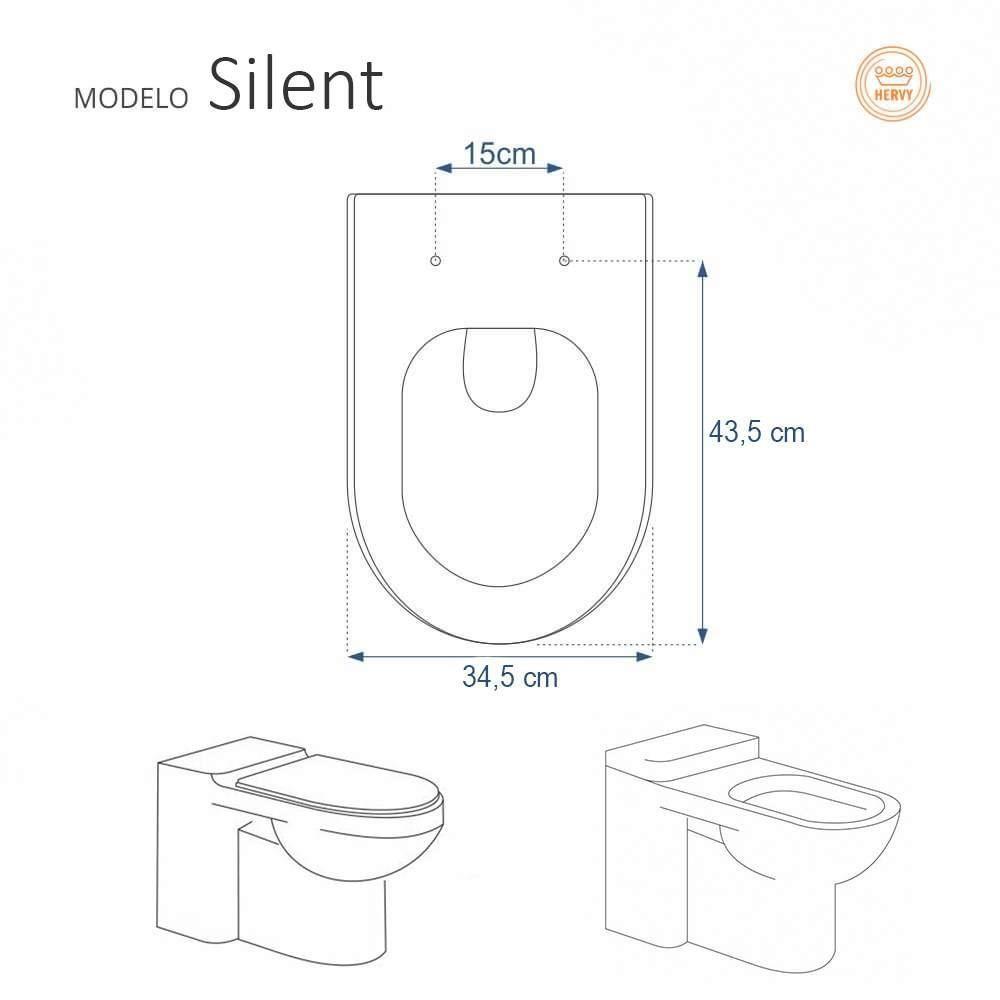 Assento Sanitario Decorado Borboleta Silent Para Vaso Hervy - 3
