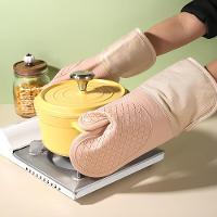 Luva De Silicone Térmica Resistente Ao Calor Com Forro De Algodão - Cinza - 4