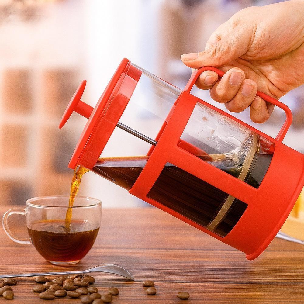 Cafeteira Francesa Prensa Inox Cremeira Vidro Jarra Cha Cafe Cremoso Manual Coador Filtro 350ml French Press - 3