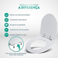 Assento Sanitário Poliester Gunna Preto Para Vaso Eternit - 5