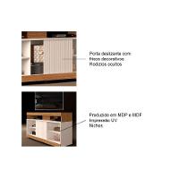 Rack Para Tv Dili Até 50 Polegadas C/ 1 Porta De Correr E 5 Nichos Marroquim/off White - Dj Móveis - 7