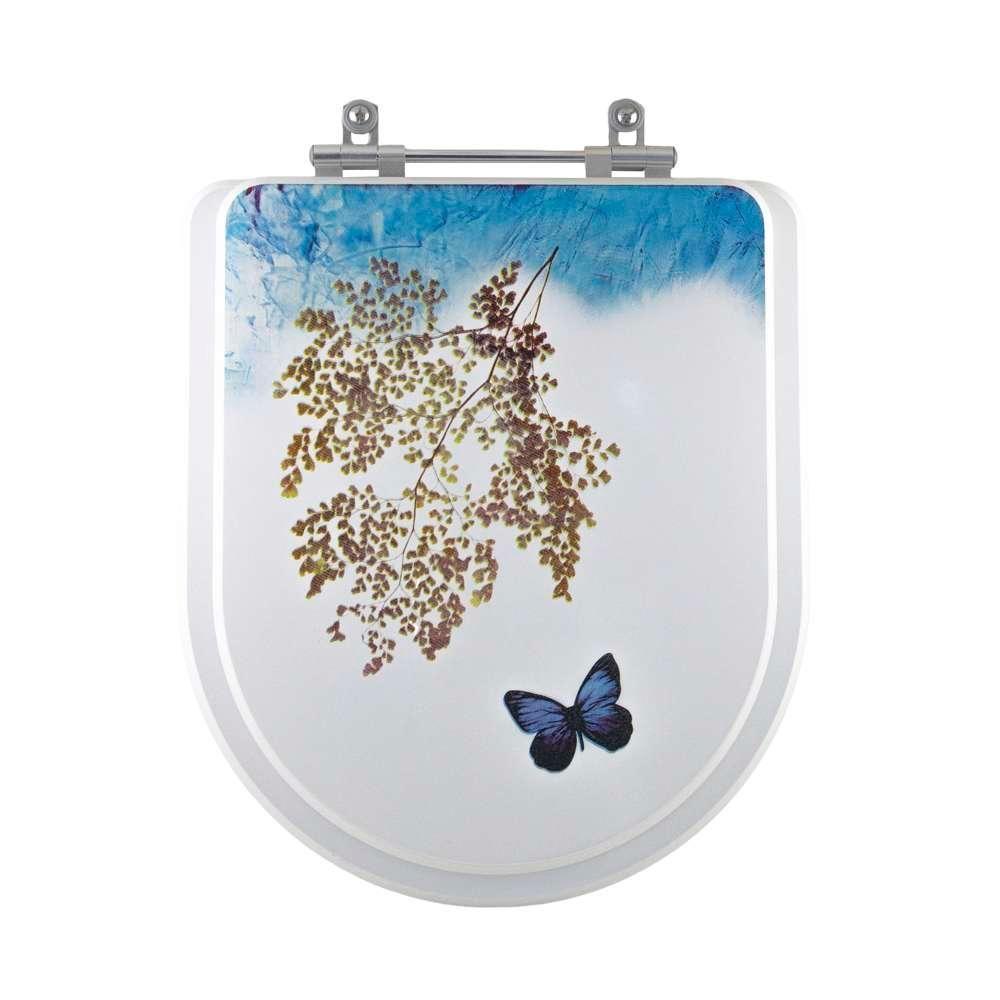 Tampa De Vaso Decorado Borboleta Nuova Para Bacia Deca - 1