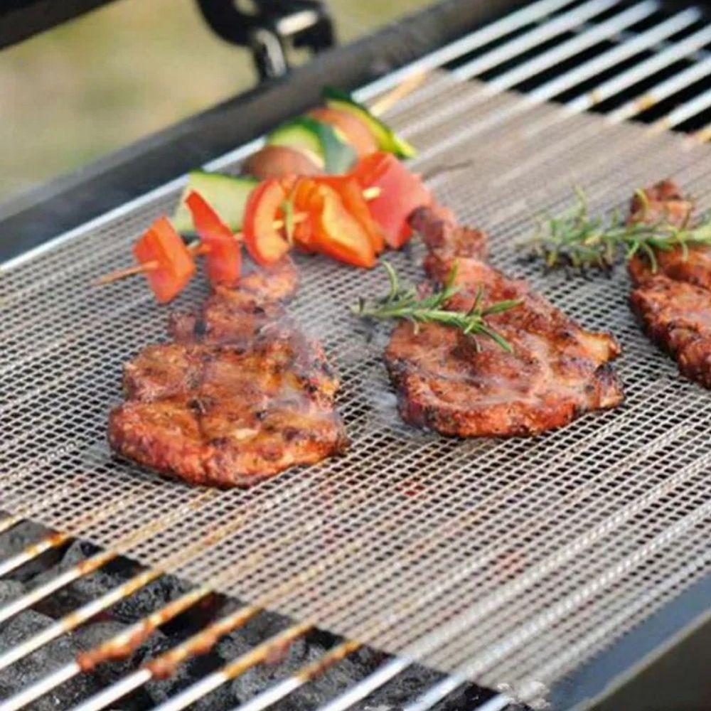 Tela Antiaderrapante Teflon Para Churrasco E Grelha Reutilizável Antiaderente Manta Térmica - 2