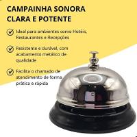 Sino De Balcão Metálico Campainha De Atendimento Hotel Loja Recepção Restaurante Bar - 3