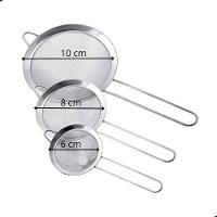Kit 3 Peneiras De Aço Inox Culinária Peneira Fina Para Chás Farinha Açúcar E Cozinha Doméstica - 2
