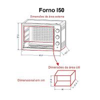 Forno Elétrico De Bancada 50Litros Fogatti Black I50Preto 220V - 3