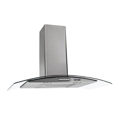Coifa de Parede Fogatti Vidro Curvo Duto Slim 80cm Inox com LED Inox 110V