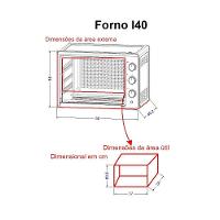 Forno Elétrico De Bancada 40Litros Fogatti Black I40Preto 220V - 3