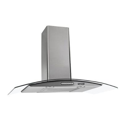 Coifa de Parede Fogatti Vidro Curvo Duto Slim 75cm Inox com LED Inox 220V