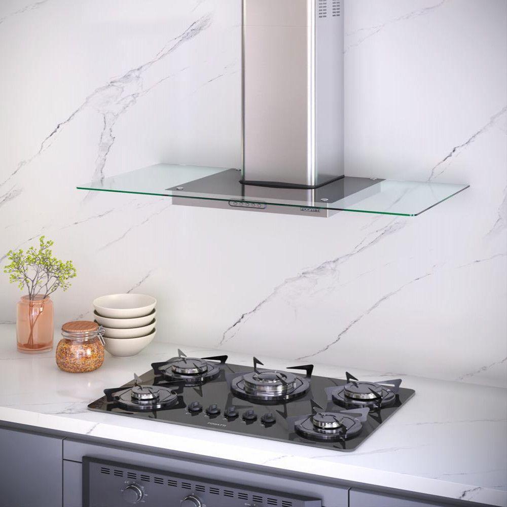 Coifa De Parede 90cm Vidro Reto Duto Slim Fogatti Inox 220V - 2