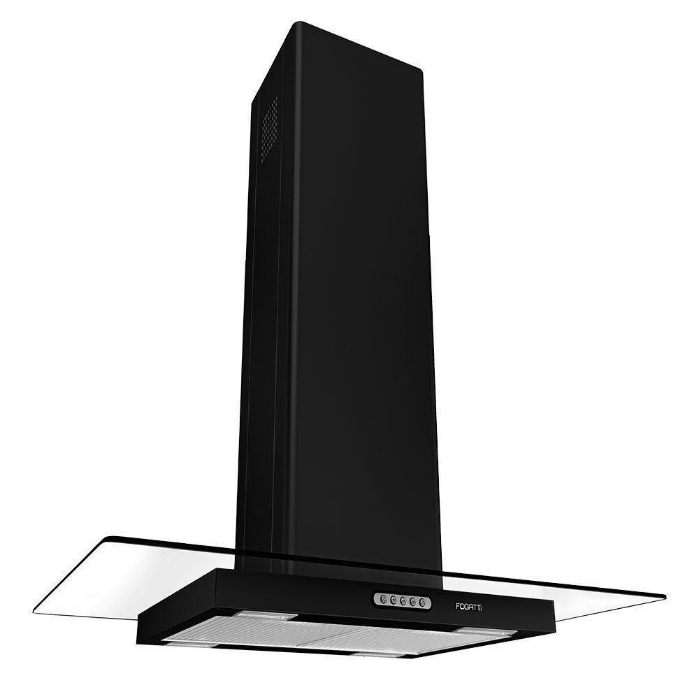 Coifa Fogatti Ilha Black Vidro Reto 90cm Preto 110V - 1