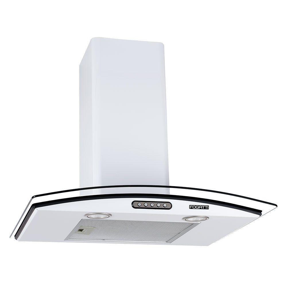 Coifa De Parede 60cm Vidro Curvo Slim Fogatti Branco 110V - 1