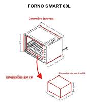 Forno Elétrico Bancada Fogatti SMART60S Com Espeto Giratório Preto 220V - 6