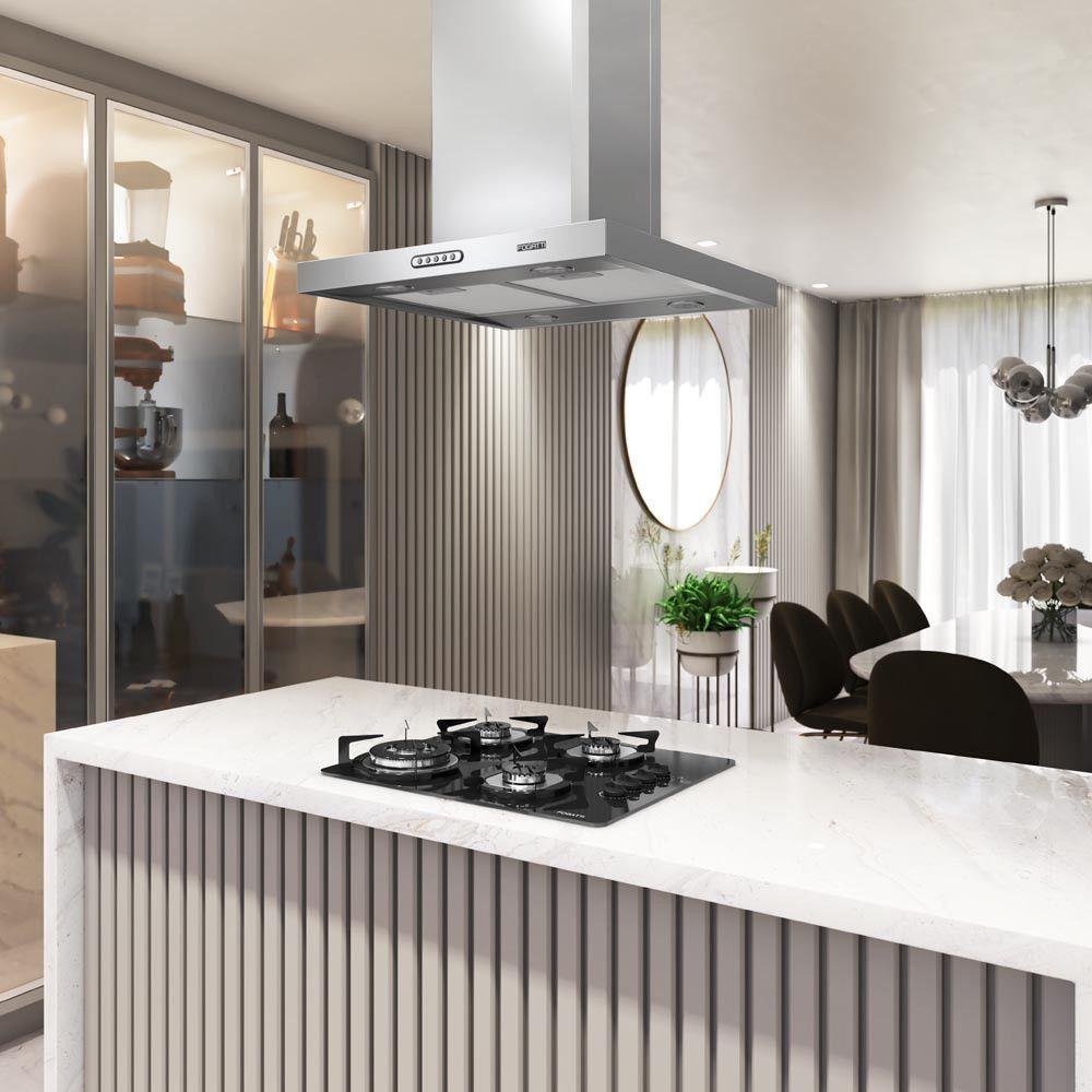 Coifa Ilha 60cm Retangular Fogatti Inox 220V - 4