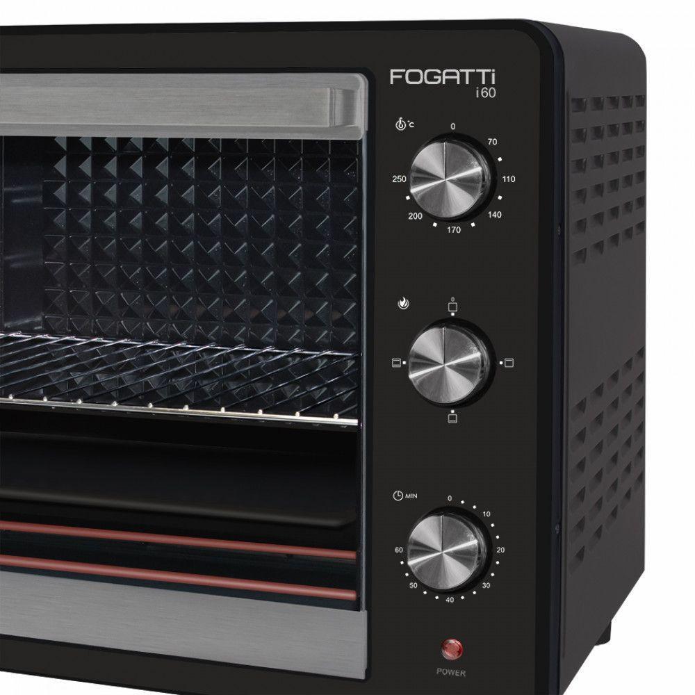 Forno Elétrico De Bancada 60Litros Fogatti Black I60Preto 220V - 4