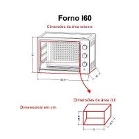 Forno Elétrico De Bancada 60Litros Fogatti Black I60Preto 220V - 3