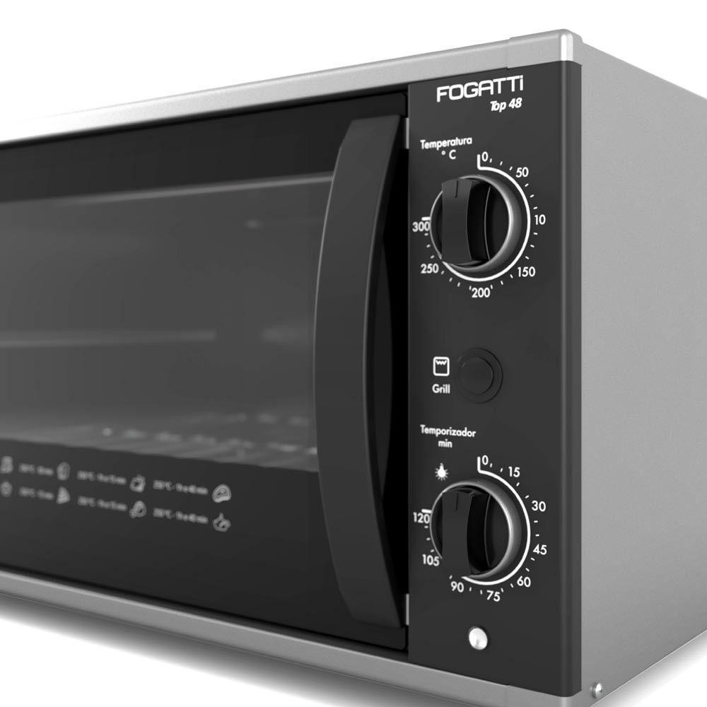 Forno Elétrico De Bancada 48 Litros Fogatti Top 48 Black Preto 110V - 4