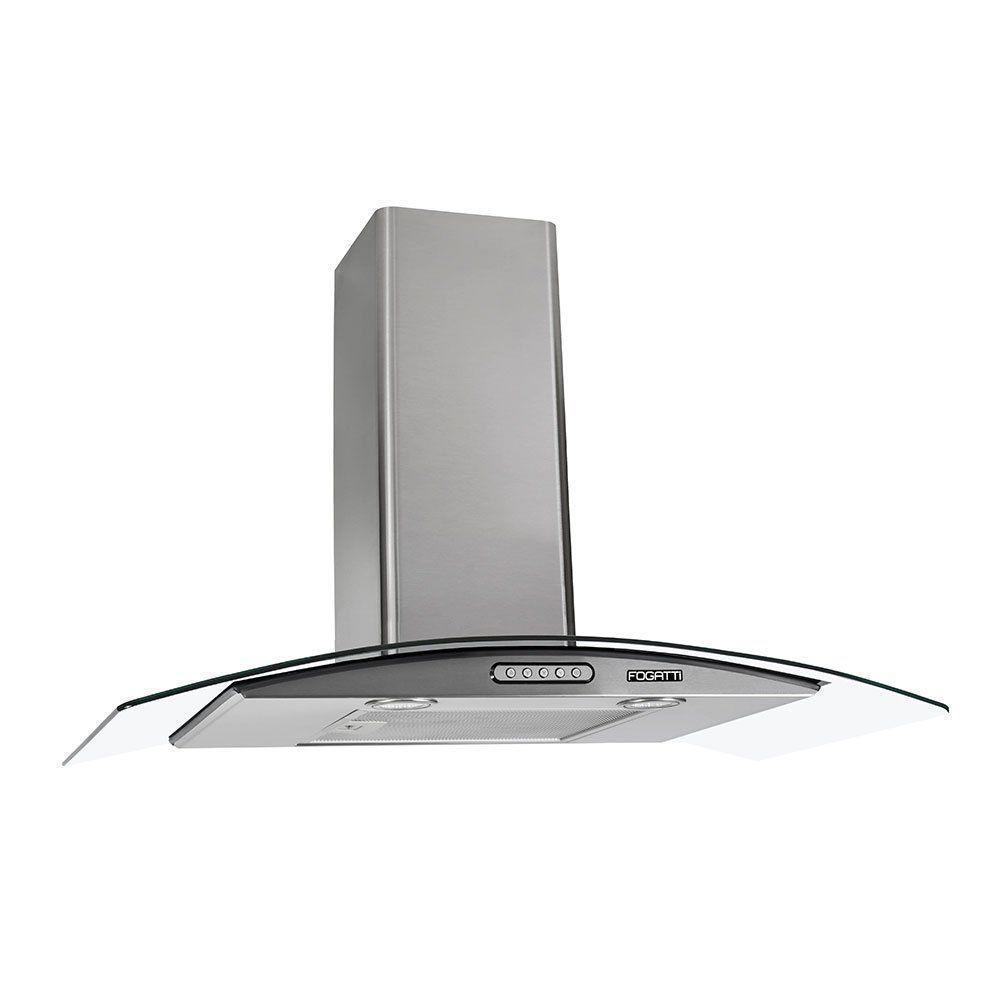 Coifa De Parede 80cm Vidro Curvo Duto Slim Fogatti Inox 220V - 1