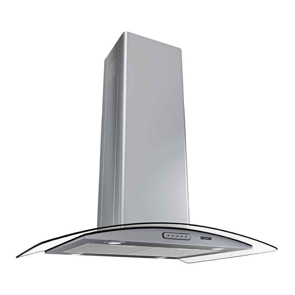 Coifa Ilha 75cm Vidro Curvo Fogatti Inox 110V - 1