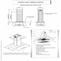 Coifa Ilha 75cm Vidro Curvo Fogatti Inox 110V