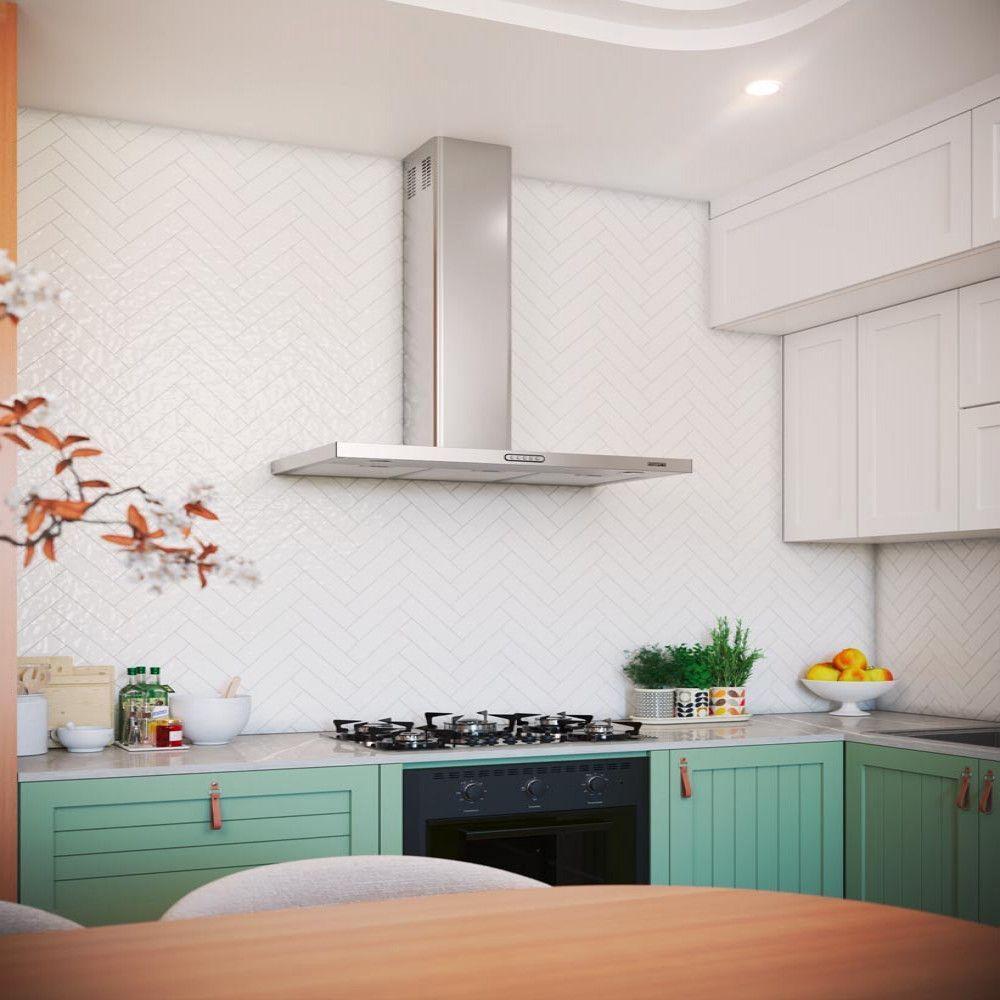 Coifa De Parede 90cm Retangular Duto Slim Fogatti Inox 110V - 2