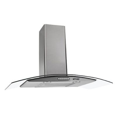 Coifa de Parede Fogatti Vidro Curvo Duto Slim 90cm Inox com LED 110V