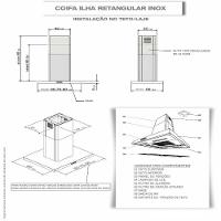 Coifa Ilha 75cm Retangular Fogatti Inox 110V - 2